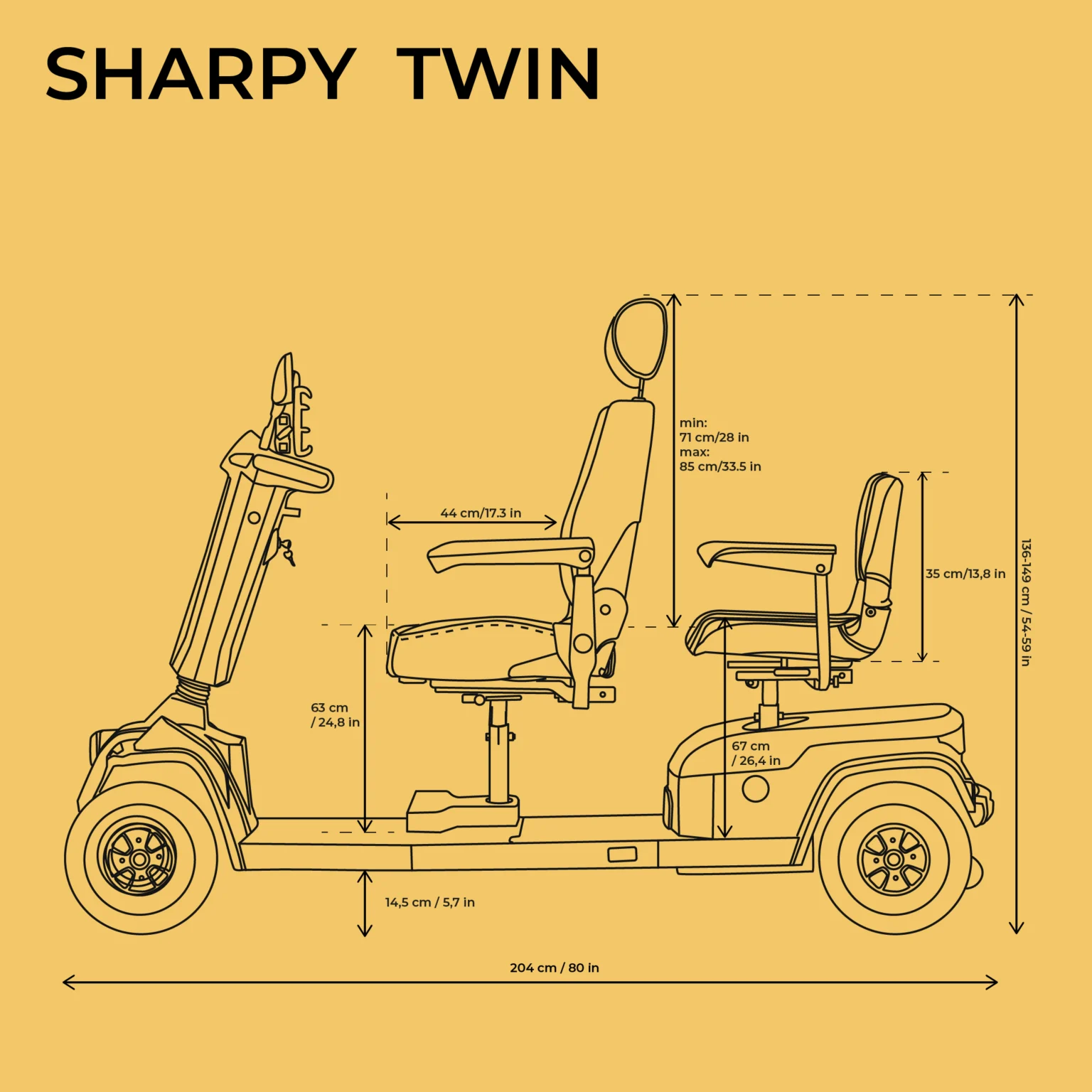 VELECO Sharpy Twin električni invalidski skuter dvosed - slika 9