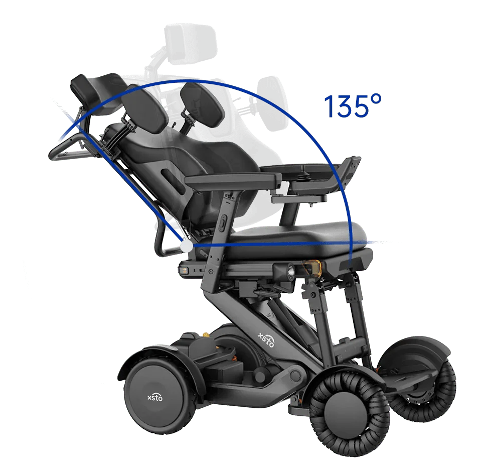 XSTO M4 Pro električni razstavljivi potovalni terenski invalidski voziček z nastavljivim naslonom za noge - slika 3