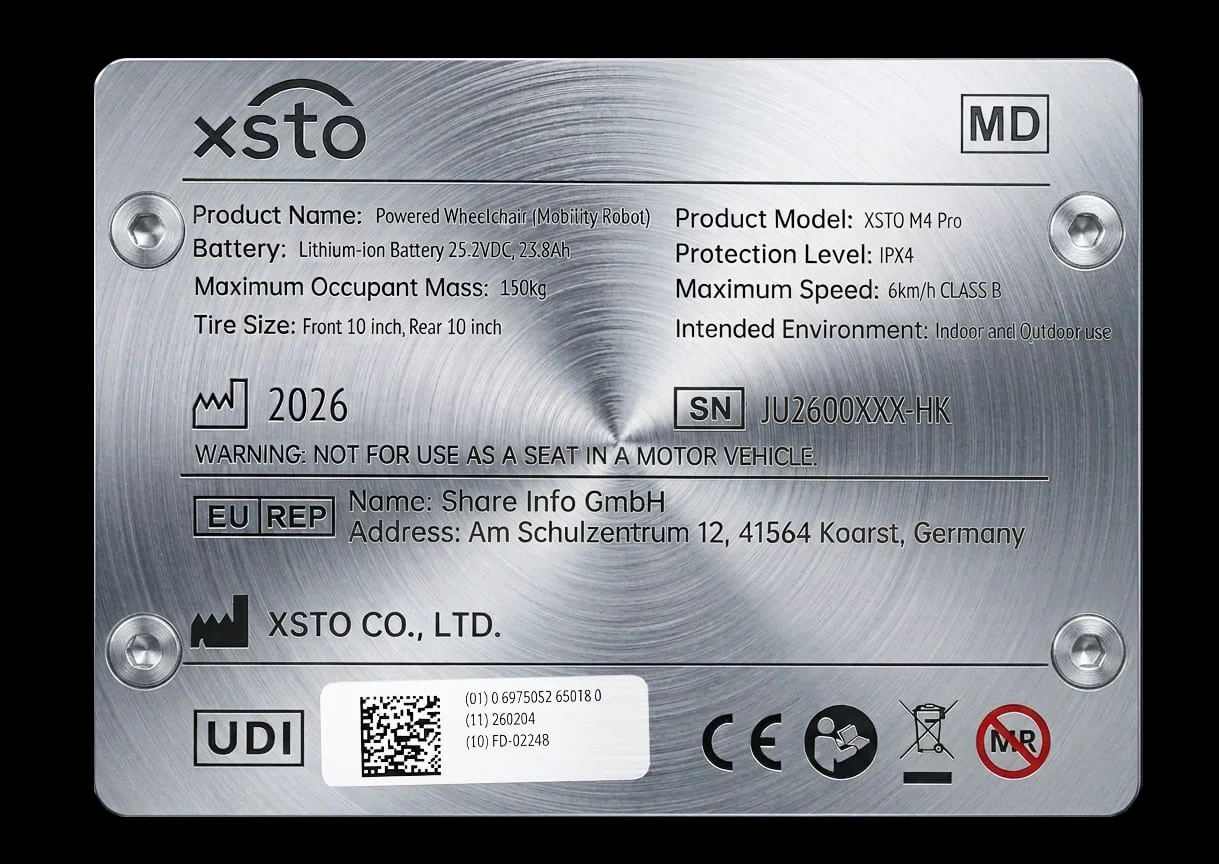 XSTO M4 Pro električni razstavljivi potovalni terenski invalidski voziček z nastavljivim naslonom za noge - slika 14
